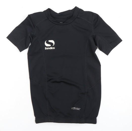 Sondico Boys Black Jersey Top, 7-8 Years, Short Sleeve, Athletic
