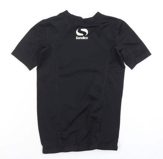Sondico Boys Black Jersey Top, 7-8 Years, Short Sleeve, Athletic