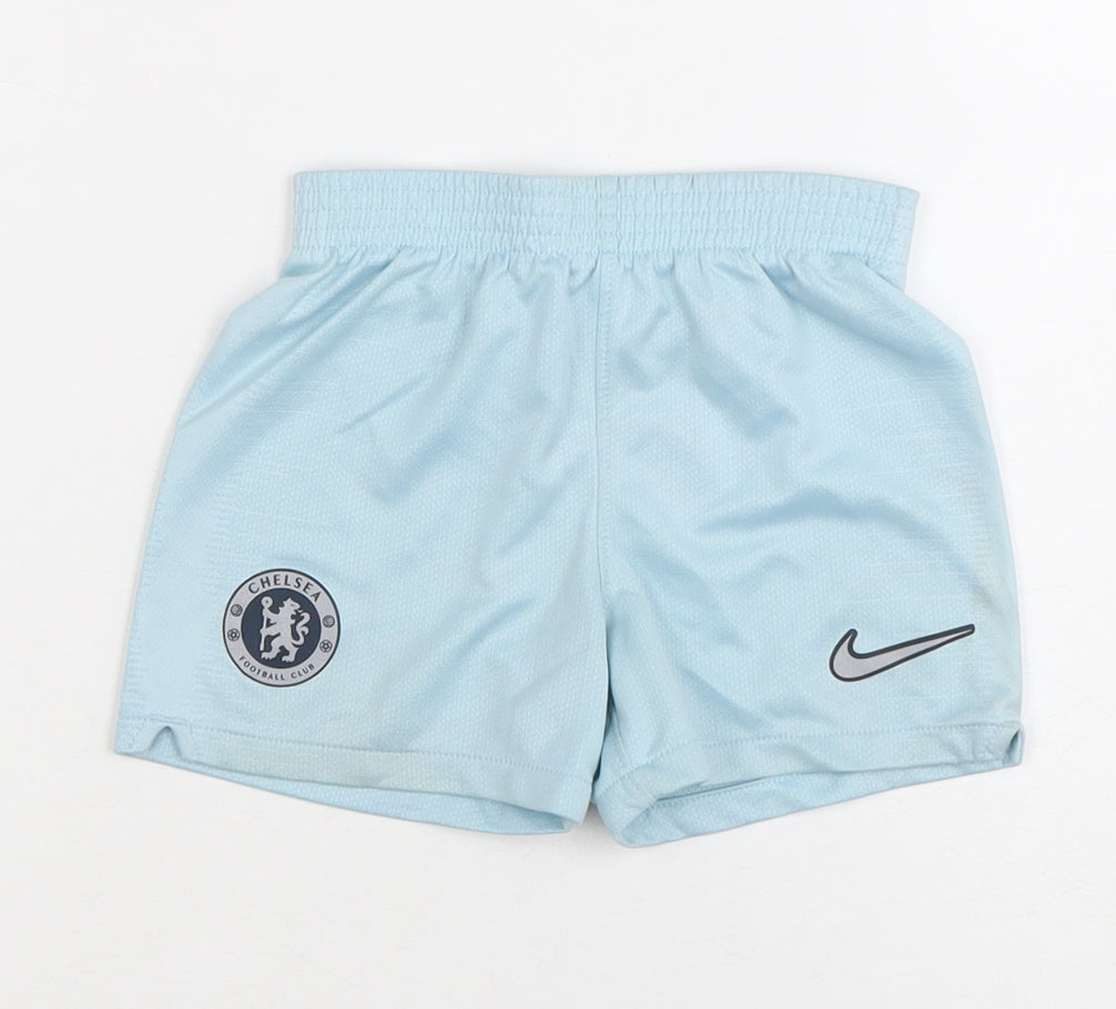 Nike Unisex Baby Blue Shorts 12-18 Months Sports Elastic Waist