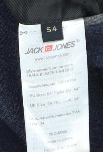 Jack & Jones Men's Blue Blazer, Size 44, Regular Fit