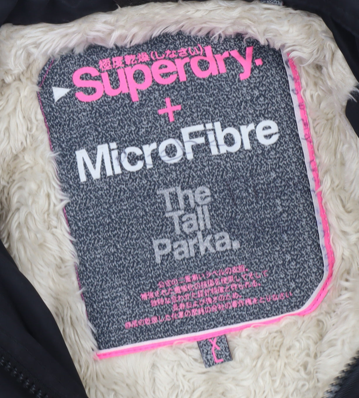 Superdry Women's Black L Fur Trim Parka Coat