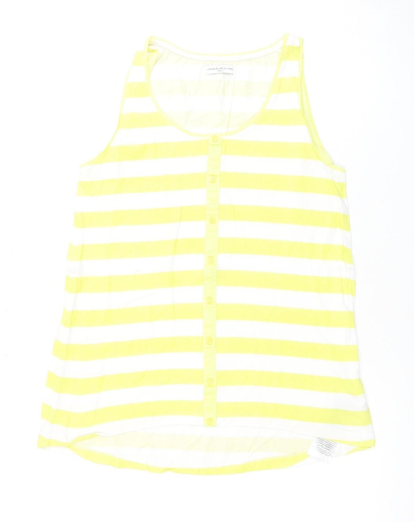 Jacqueline de Yong Women's Yellow Striped Tank, Small