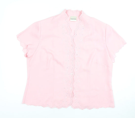 Eastex Women's Pink Embroidered Blouse Size 14
