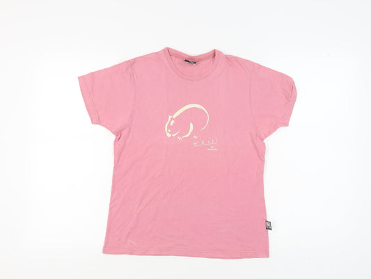 Weiss Women's Pink Cotton T-Shirt, Size L, Casual