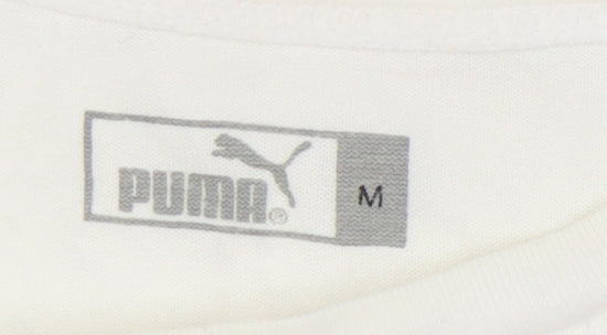 Womens UK Size M PUMA White Cotton T-Shirt
