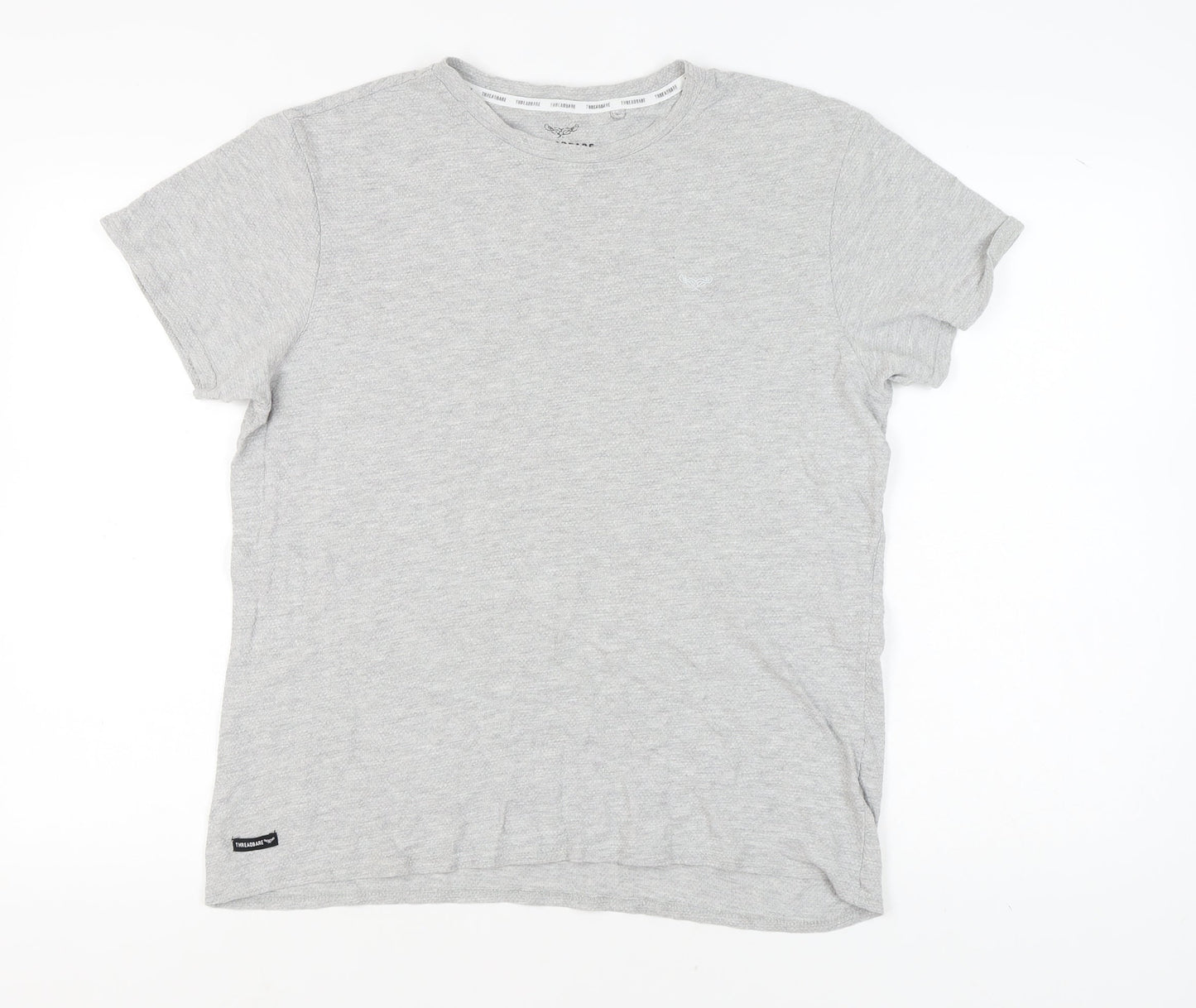 Threadbare Men's Grey T-Shirt, Size L, Short Sleeve Crew Neck