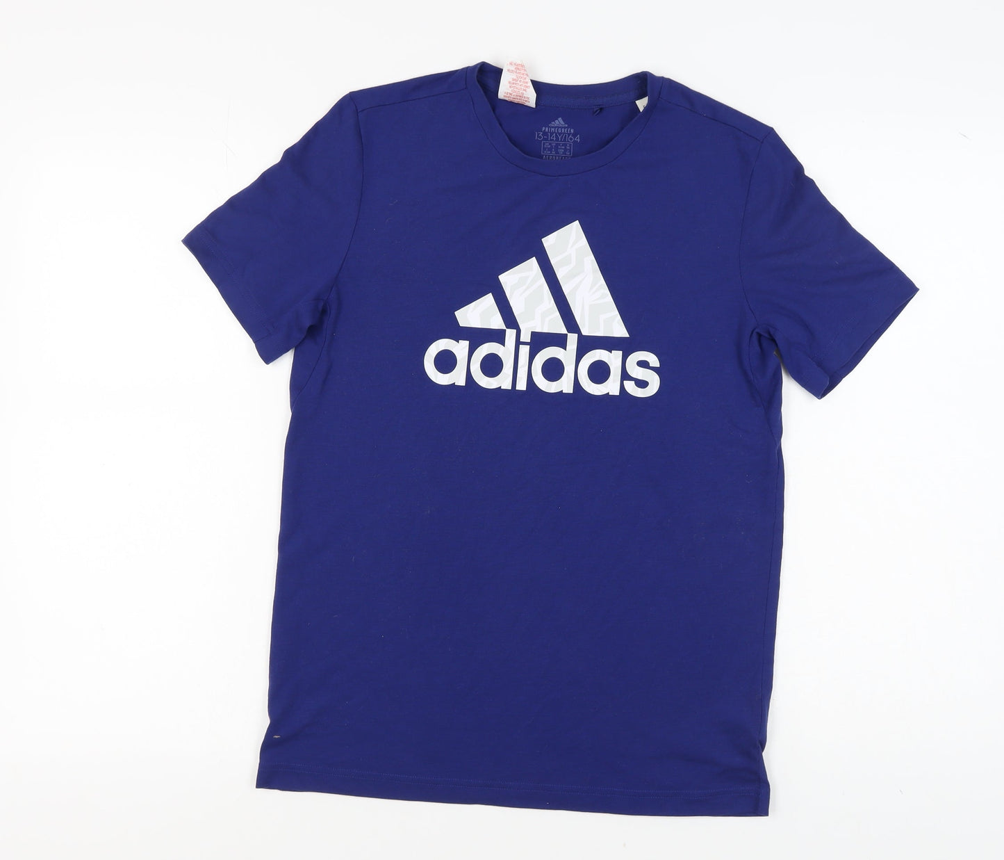 Adidas Boys Blue T-Shirt 13-14 Years Sportswear Logo Top