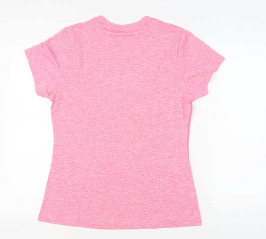 icyzone Women's Pink T-Shirt, L, Athletic Fit, Gym Ready