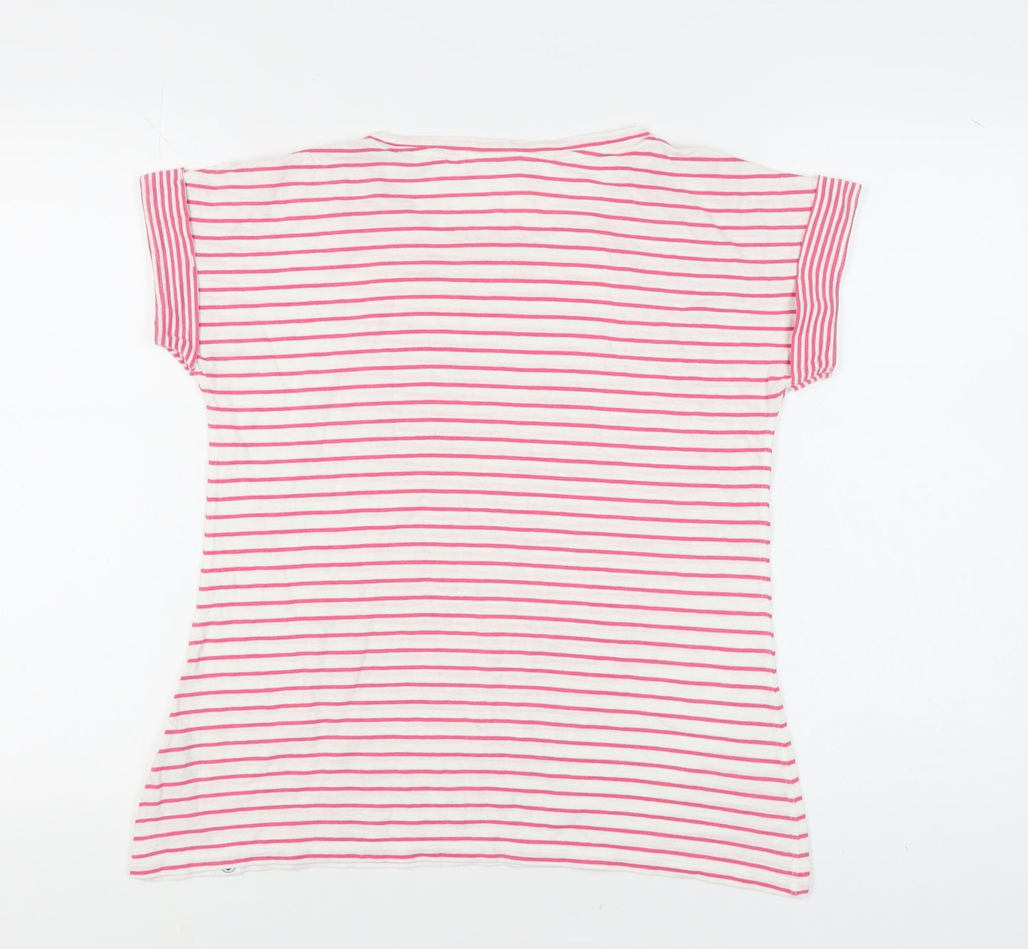 Lazy Jacks Women’s Pink Striped T-Shirt, Size 12
