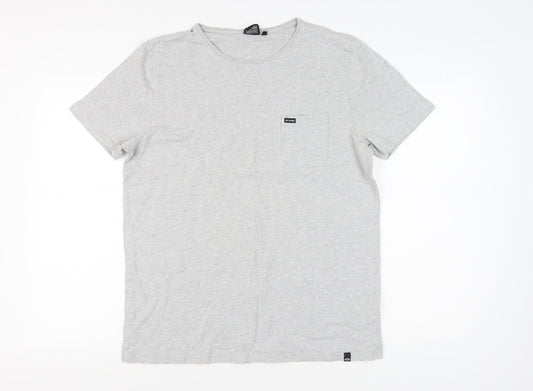 Animal Men's Grey T-Shirt, Size L, Crew Neck, Short Sleeve