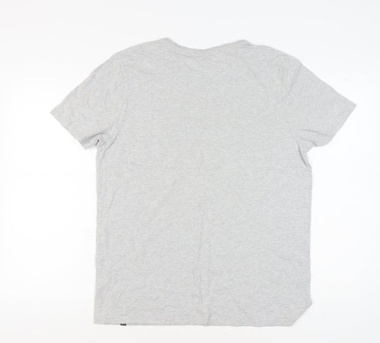 Animal Men's Grey T-Shirt, Size L, Crew Neck, Short Sleeve