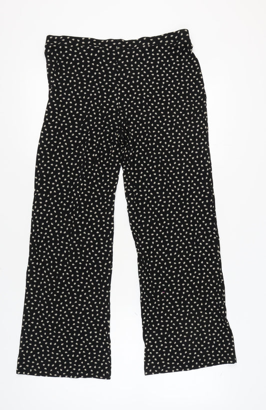 Marks and Spencer Women's Black Floral Trousers Size 16