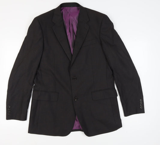 Racing Green Men's Black Wool Blazer Jacket 40L