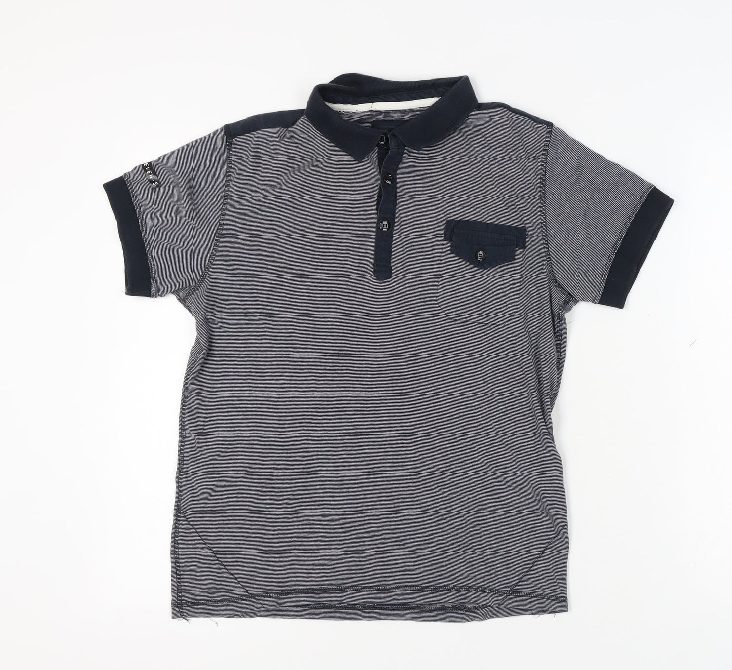 Jack & Jones Men's Grey S Striped Polo Shirt
