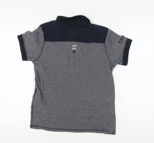 Jack & Jones Men's Grey S Striped Polo Shirt