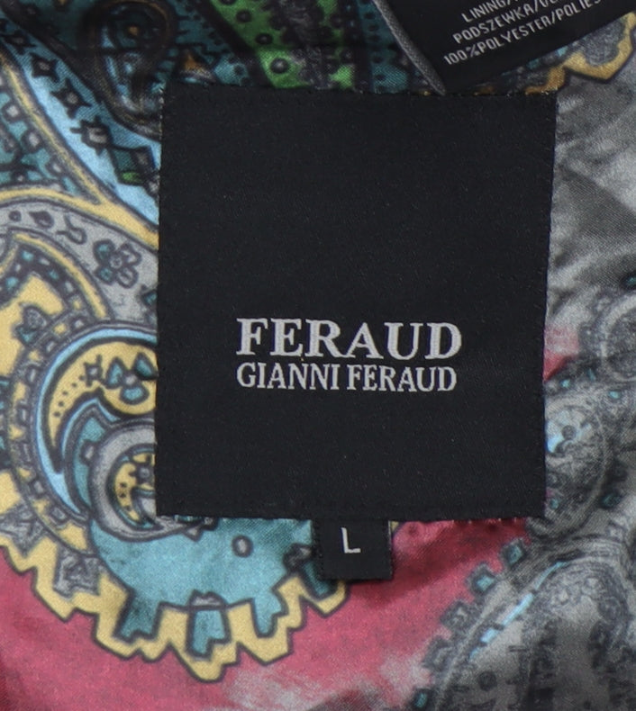 Feraud Men's Multicoloured Wool Check Overcoat L