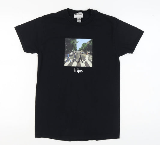 The Beatles Unisex Black T-Shirt, Size S, Music Theme