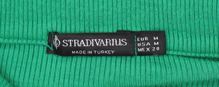 Stradivarius Women's Green Polo Shirt - Size 12