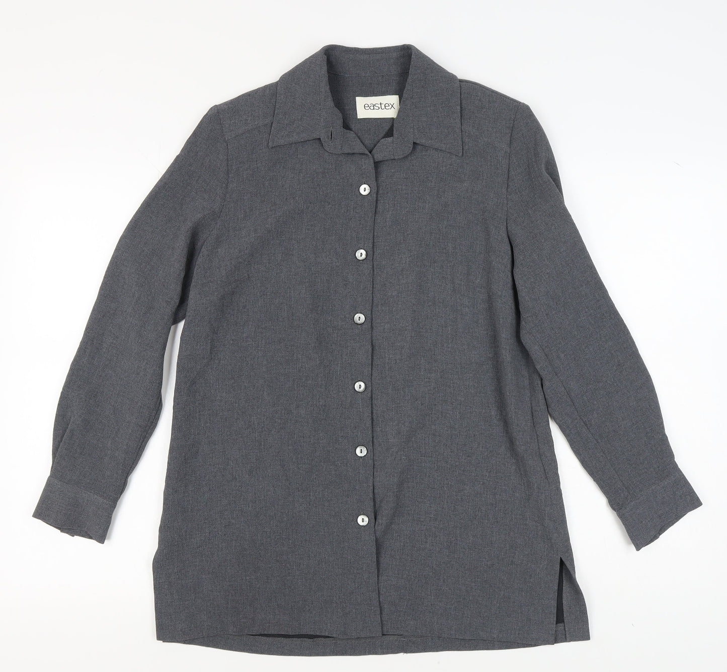 Eastex Women's Grey Button-Up Shirt - Size 10