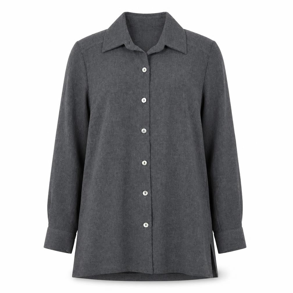 Womens UK Size 10 Eastex Grey Polyester Button-Up