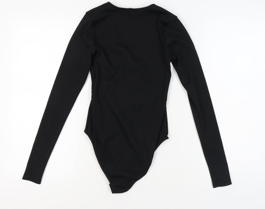 Firetrap Women's Black Bodysuit XS V-Neck Long Sleeve