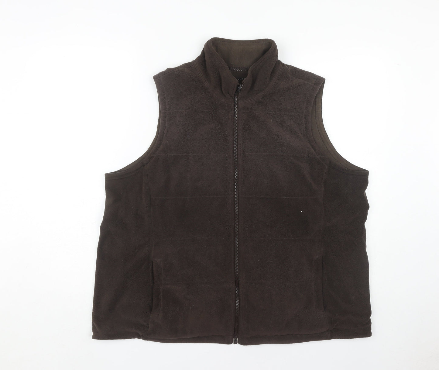 Lands' End Women's Brown Fleece Waistcoat XL