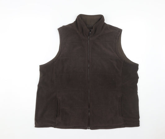 Lands' End Women's Brown Fleece Waistcoat XL