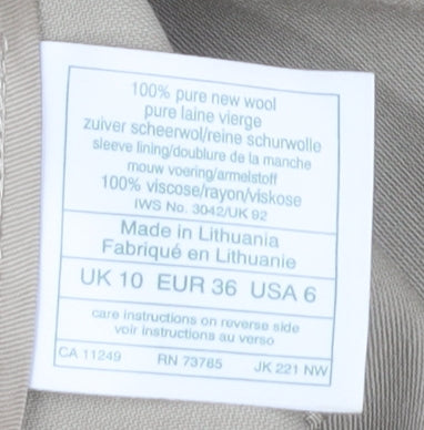Laura Ashley Women's Beige Wool Blazer Size 10