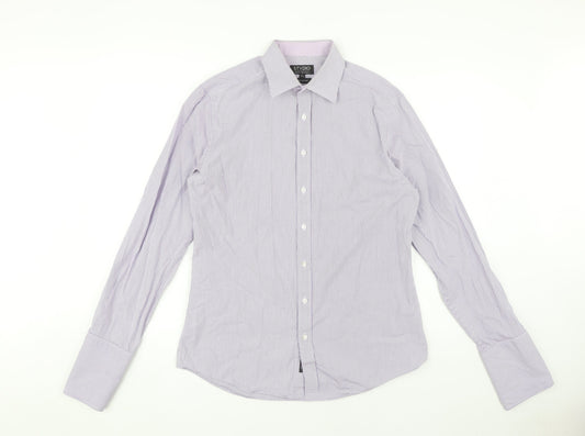 Jeff Banks Men's Purple Striped Formal Dress Shirt 15.5