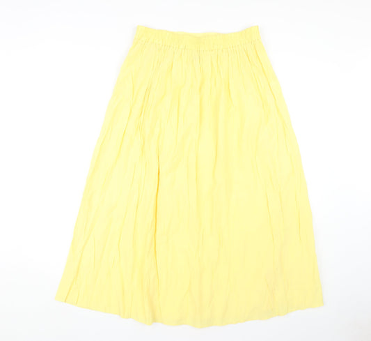 Roberto Celli Women's Yellow Pleated Long Skirt Size 14