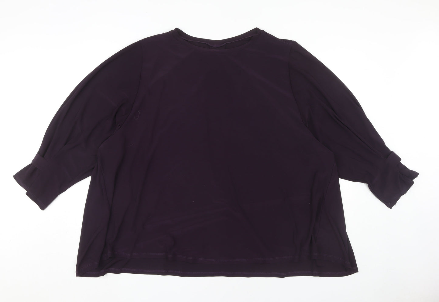 Roman Women's Plus Size Purple Balloon Sleeve Blouse
