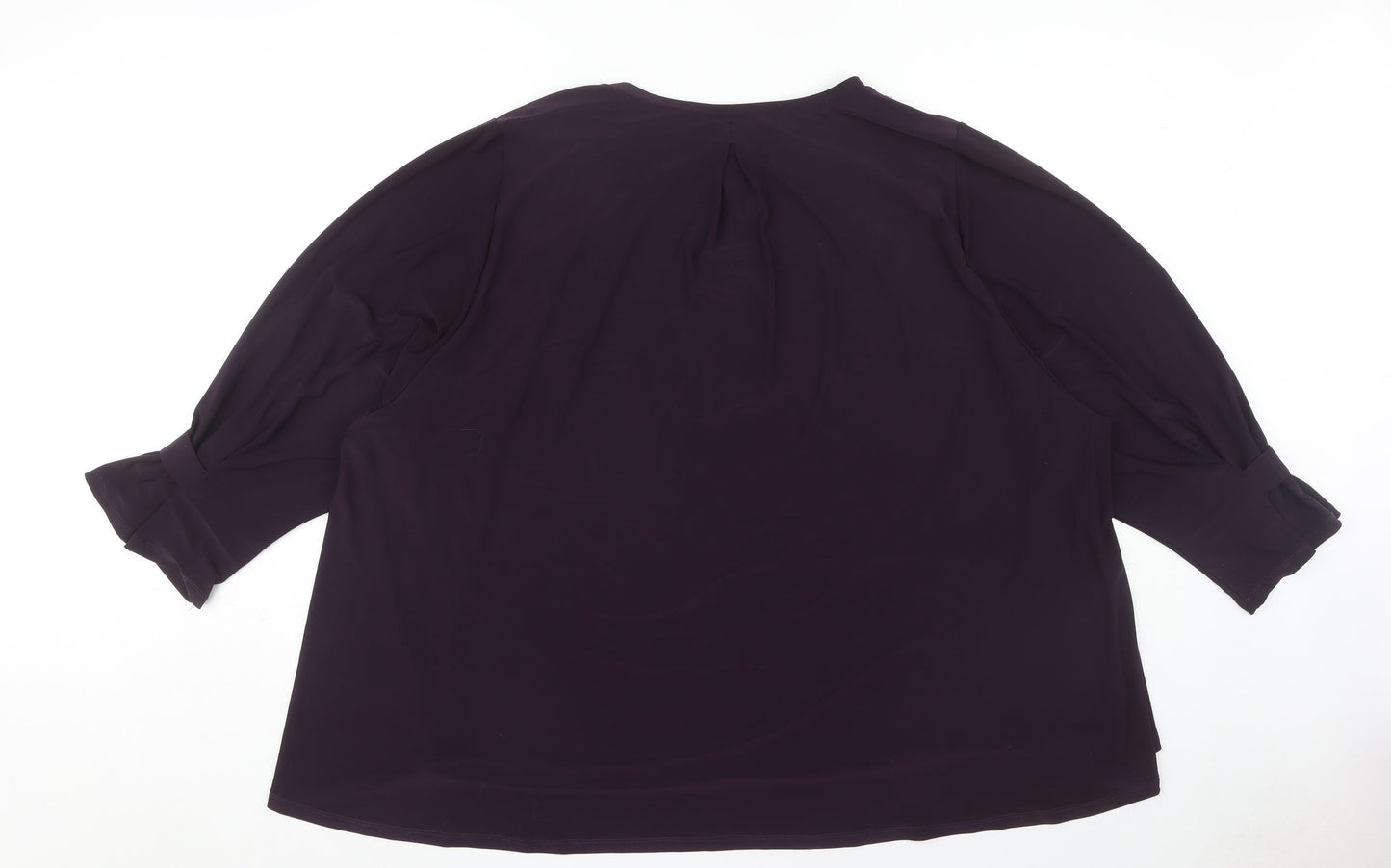 Roman Women's Plus Size Purple Balloon Sleeve Blouse
