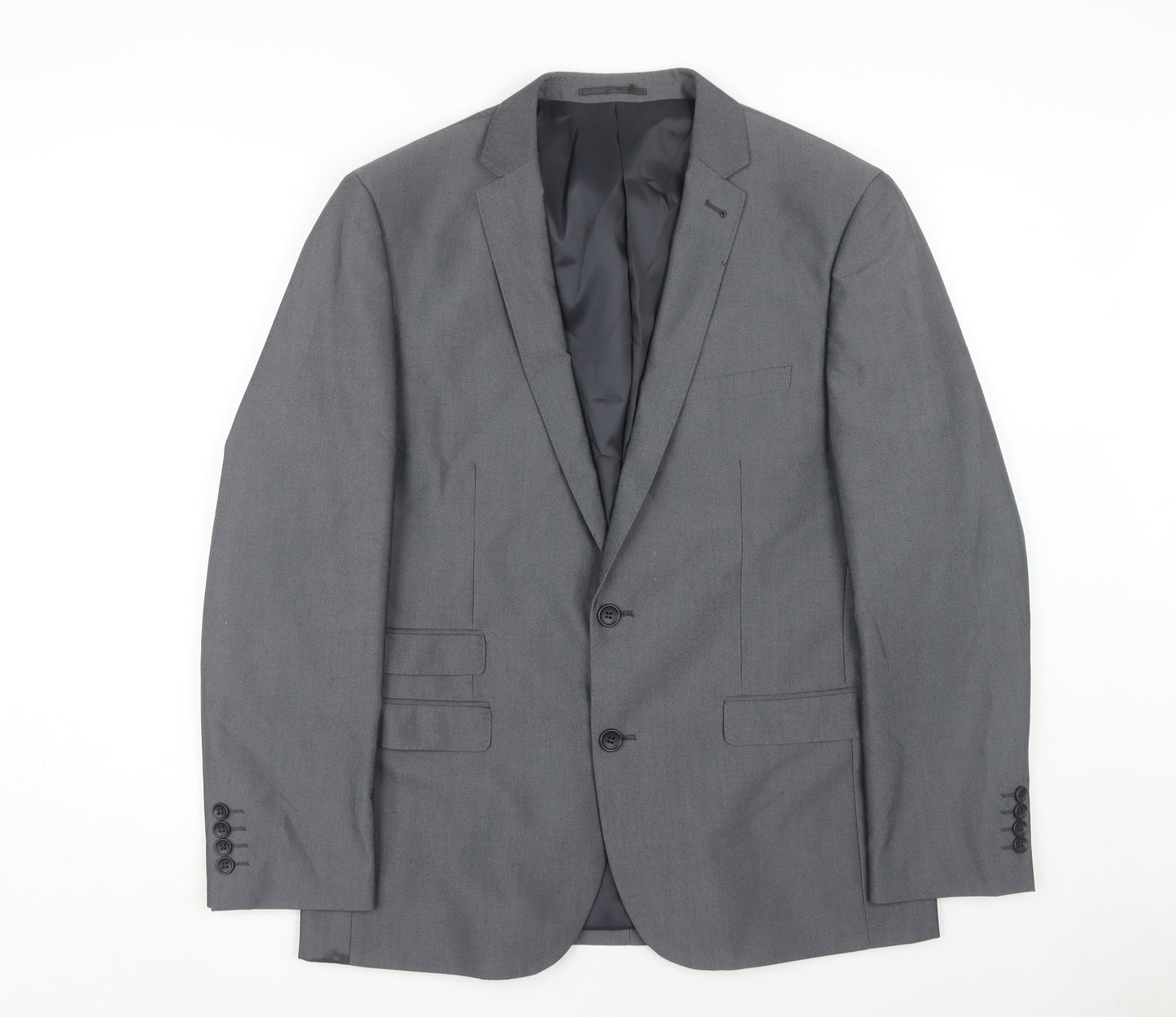 Fellini Men's Grey Single-Breasted Blazer, 42R