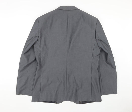 Fellini Men's Grey Single-Breasted Blazer, 42R