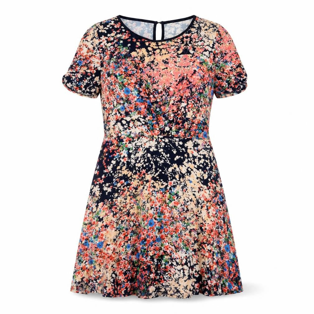 Oasis Multicoloured Floral Fit & Flare Dress, Size 12