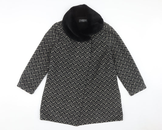 Coercion Women's Black Geometric Overcoat Size 12