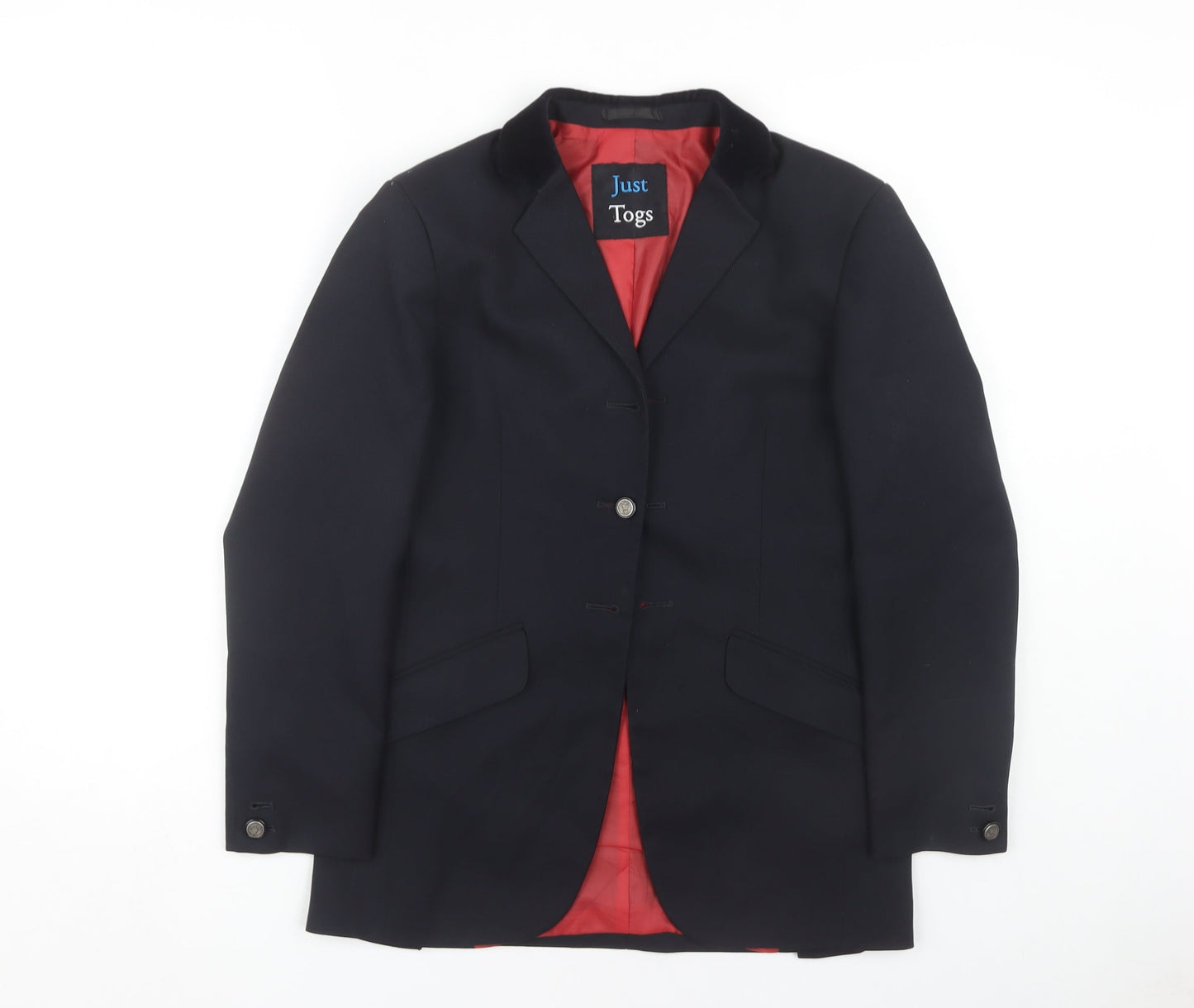 Just Togs Women's Blue Blazer Size 12 Lined Notch Lapel