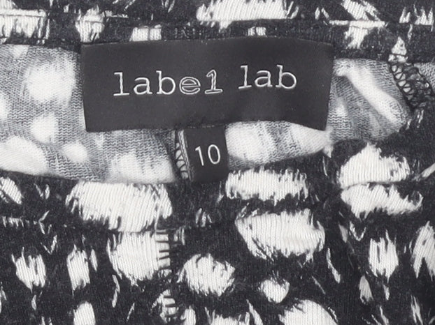 Label Lab Women's Black Animal Print Top Size 10