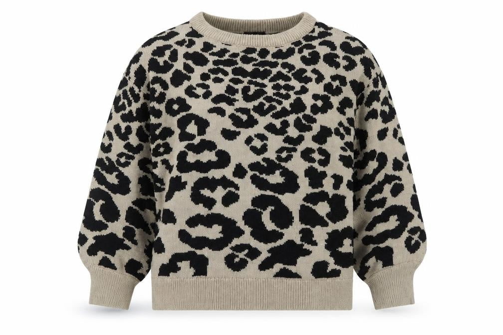 AX Paris Women's Beige Animal Print Pullover Jumper S/M