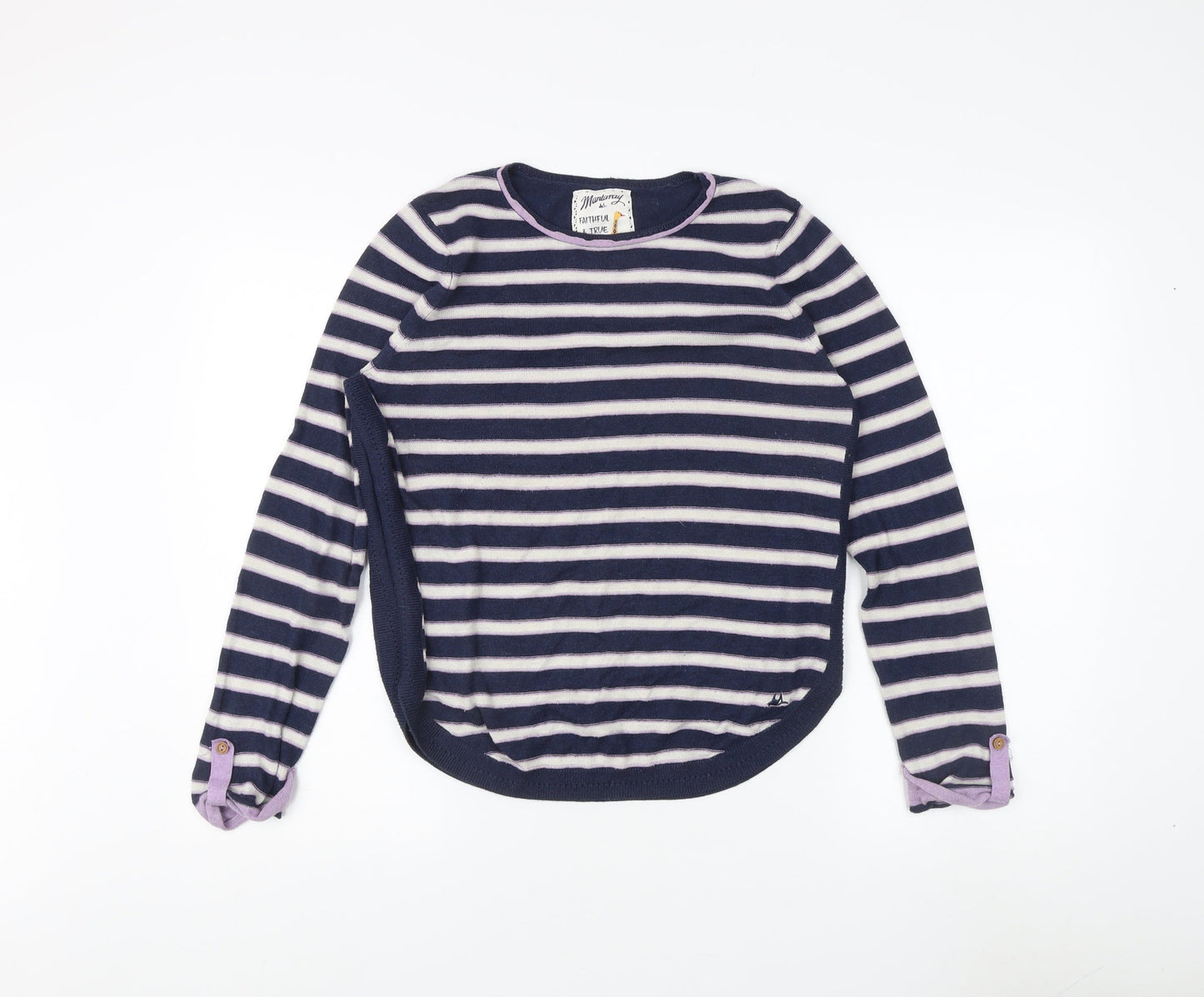 Mantaray Women's Blue Striped Pullover Jumper Size 12