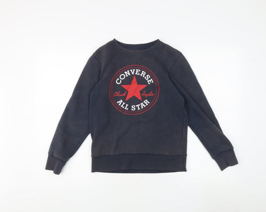 Converse Teens Black Logo Sweatshirt M 12 All Seasons