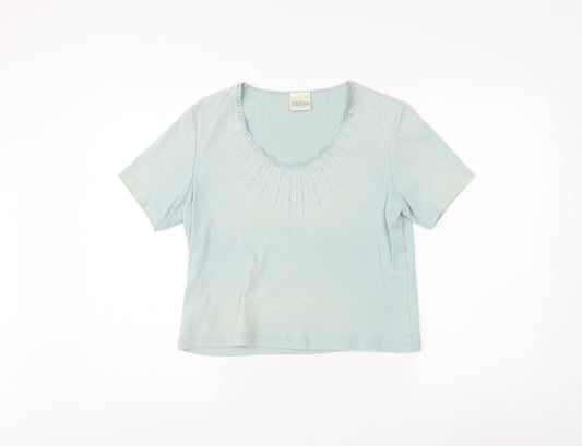 Eastex Women's Blue Embroidered T-Shirt - Size 10