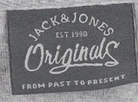 Jack & Jones Men's Grey Polo Shirt L Short Sleeve