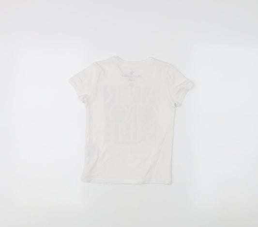 Abercrombie & Fitch Girls White Graphic T-Shirt 3-4 Years