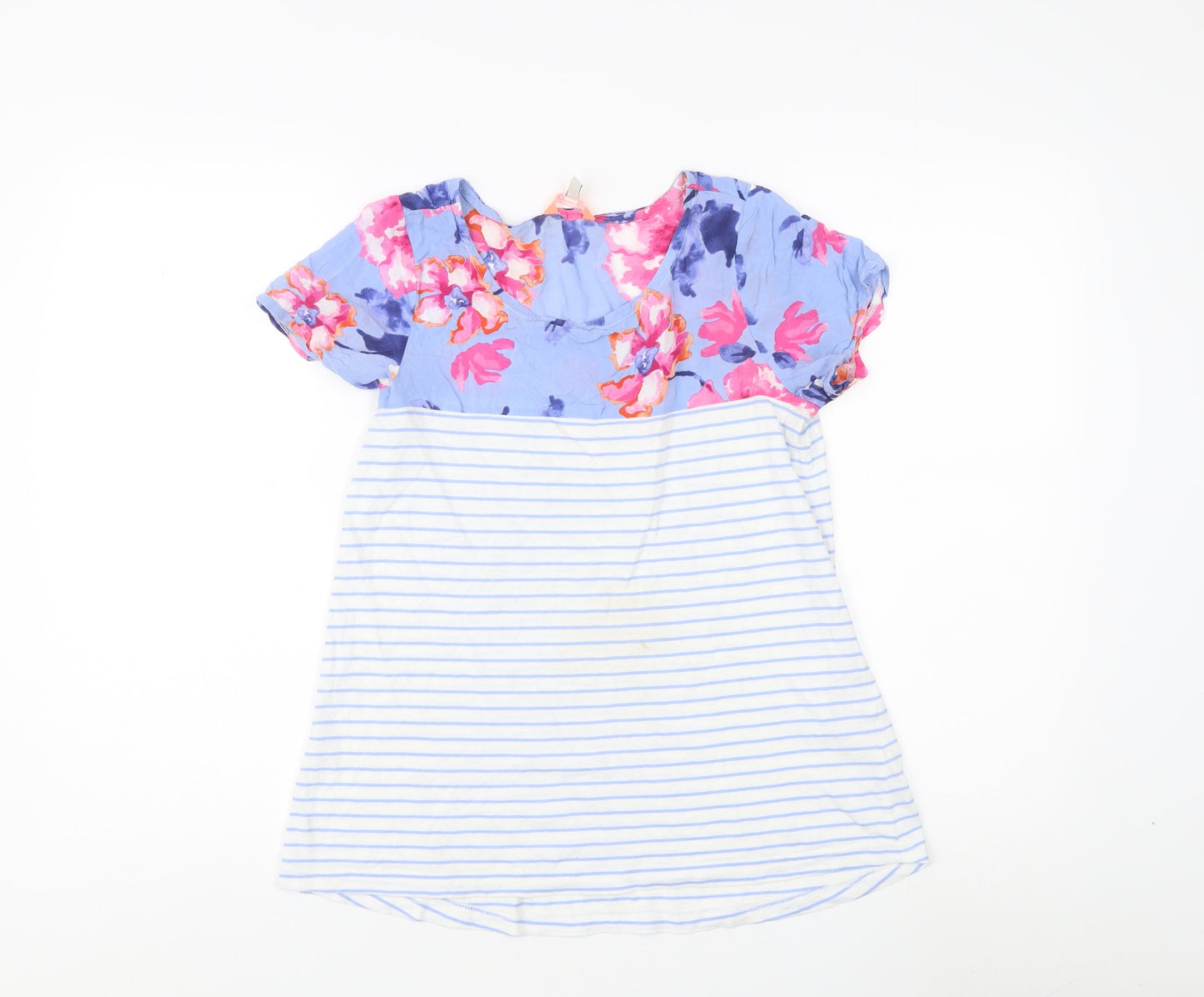 Joules Women's Multicoloured Floral Stripe T-Shirt Size 6