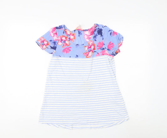Joules Women's Multicoloured Floral Stripe T-Shirt Size 6
