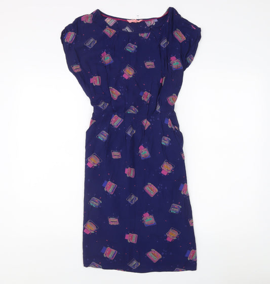 White Stuff Women’s Blue Geometric Dress, Size 8