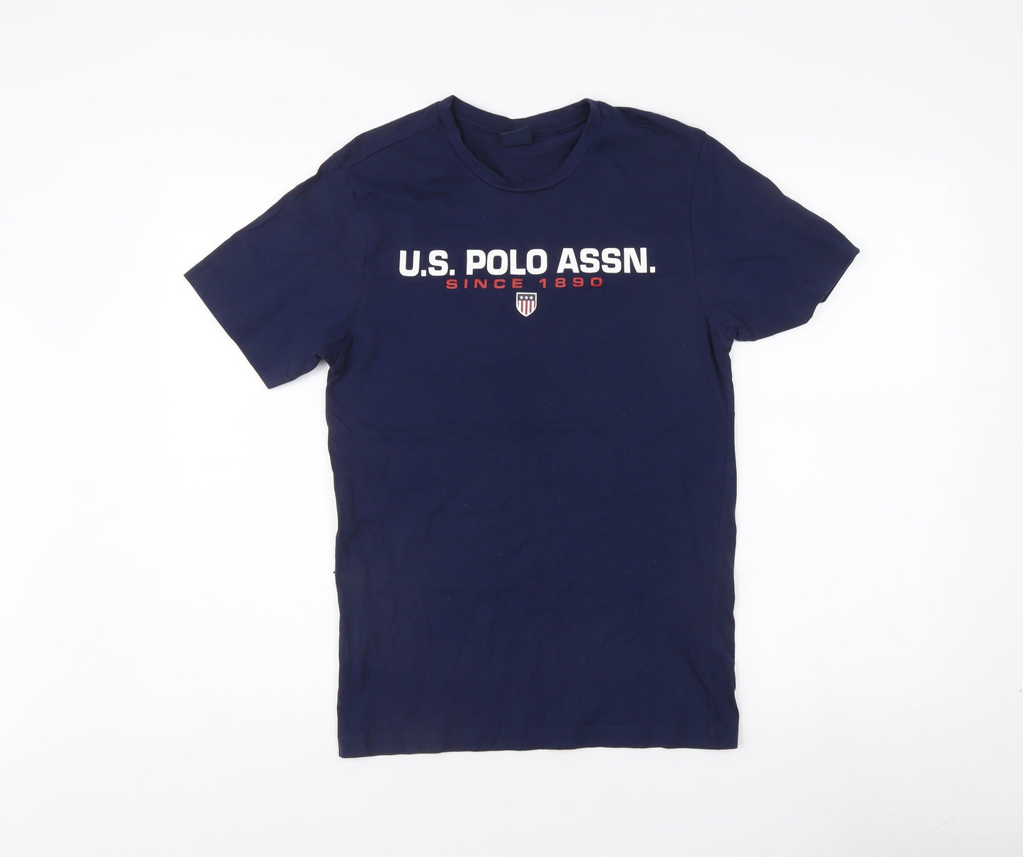 Unisex Adultss UK Size XS U.S. Polo Assn. Blue 100% Cotton T-Shirt