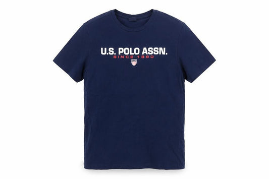 Unisex Adultss UK Size XS U.S. Polo Assn. Blue 100% Cotton T-Shirt