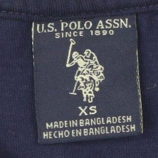 Unisex Adultss UK Size XS U.S. Polo Assn. Blue 100% Cotton T-Shirt